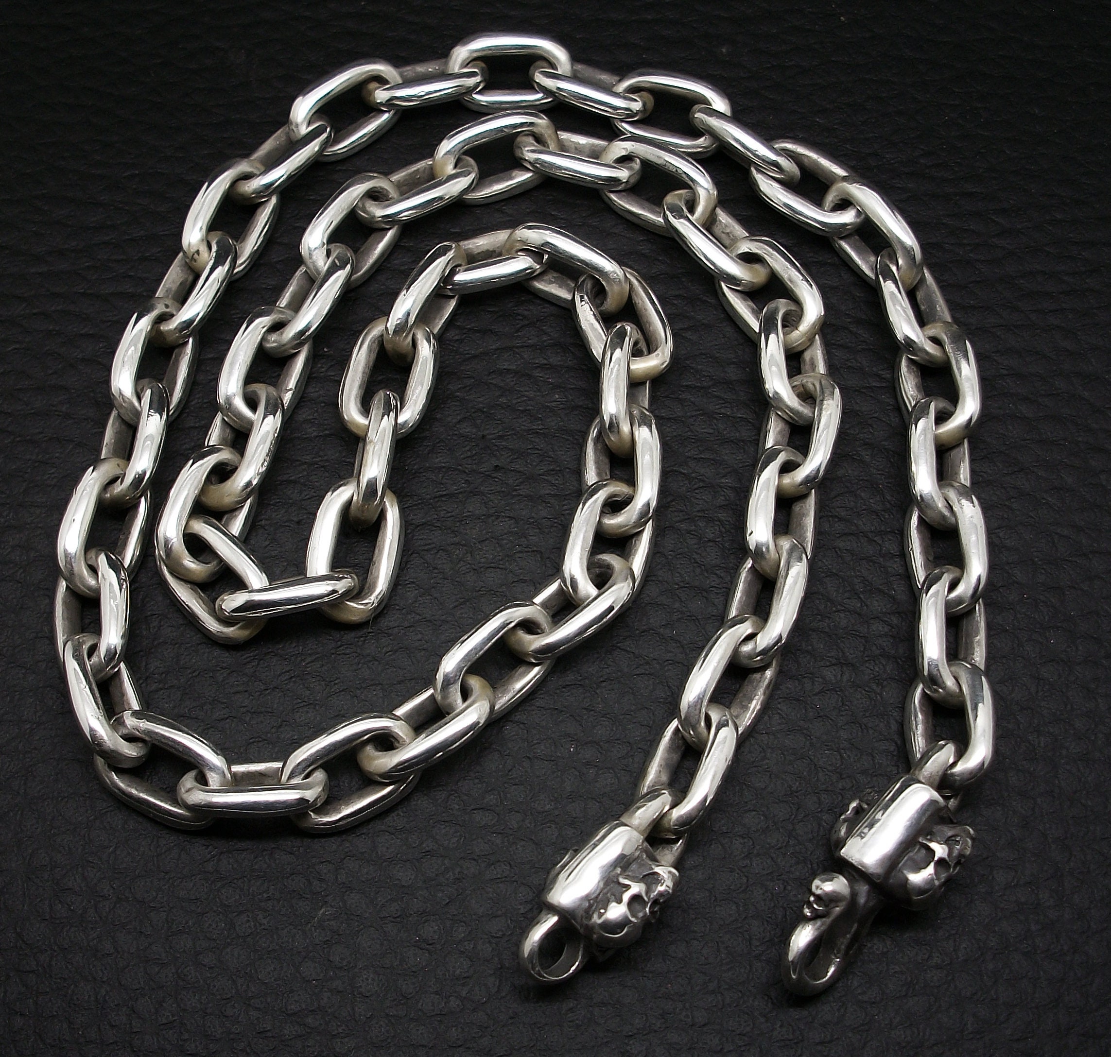 アクセサリー Vintage Silver Oval Heavy Chain Necklace CH336s18SVCHAN.jpg