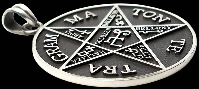 Tetragrammaton Pendant, Sterling Silver Tetragrammaton Pendant, Pentagram of Solomon Pendant, Name of God, Pentacle Pendant, Silveralexa image 6