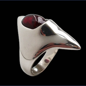 Claw Ring, Sterling Silver Claw Ring, Plague Doctor Ring, garnet Ring, Inspired by Medieval Plague Doctor, All Sizes, Silveralexa