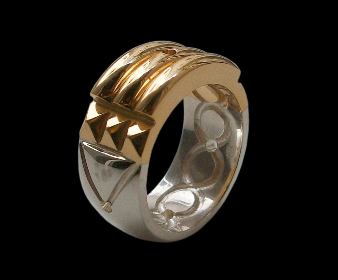 Atlantis Ring, 18K Gold & Sterling Silver Unisex Band, All Sizes - Etsy