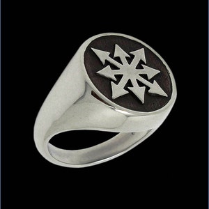 Chaos Symbol Ring, Sterling Silver Chaos Ring, Chaos Star Ring, All Sizes, Silveralexa