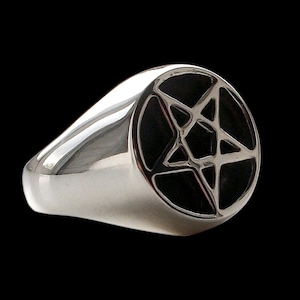 Pentagram Ring, Sterling Silver Pentacle Ring, Star Ring, All Sizes, Silveralexa