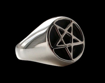 Pentagram Ring, Sterling Silver Pentacle Ring, Star Ring, All Sizes, Silveralexa