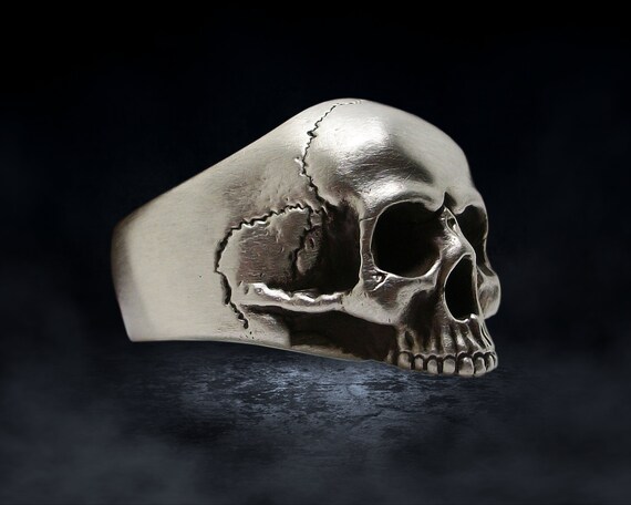 Silveralexa Anello con teschio Keith Richards in argento sterling