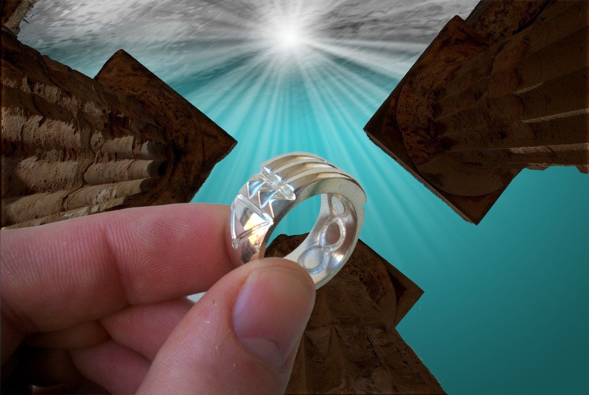 Atlantis Ring, Sterling Silver Atlantis Ring, Shiny Finish