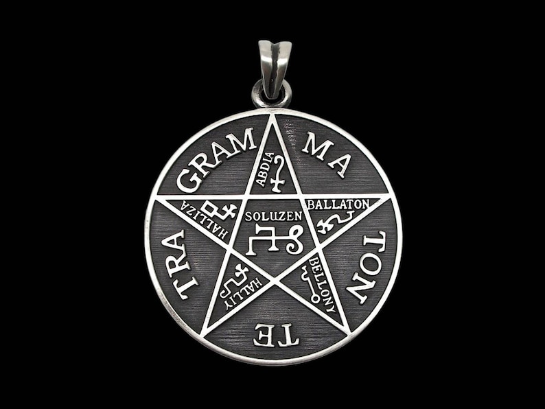 Tetragrammaton pendant Sterling Silver Pentagram of