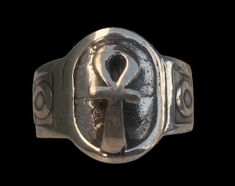 Ankh Cross Ring, Sterling Silver Ankh Cross, Egyptian Symbol Ring, Fertility charm Ring, All Sizes, Silveralexa