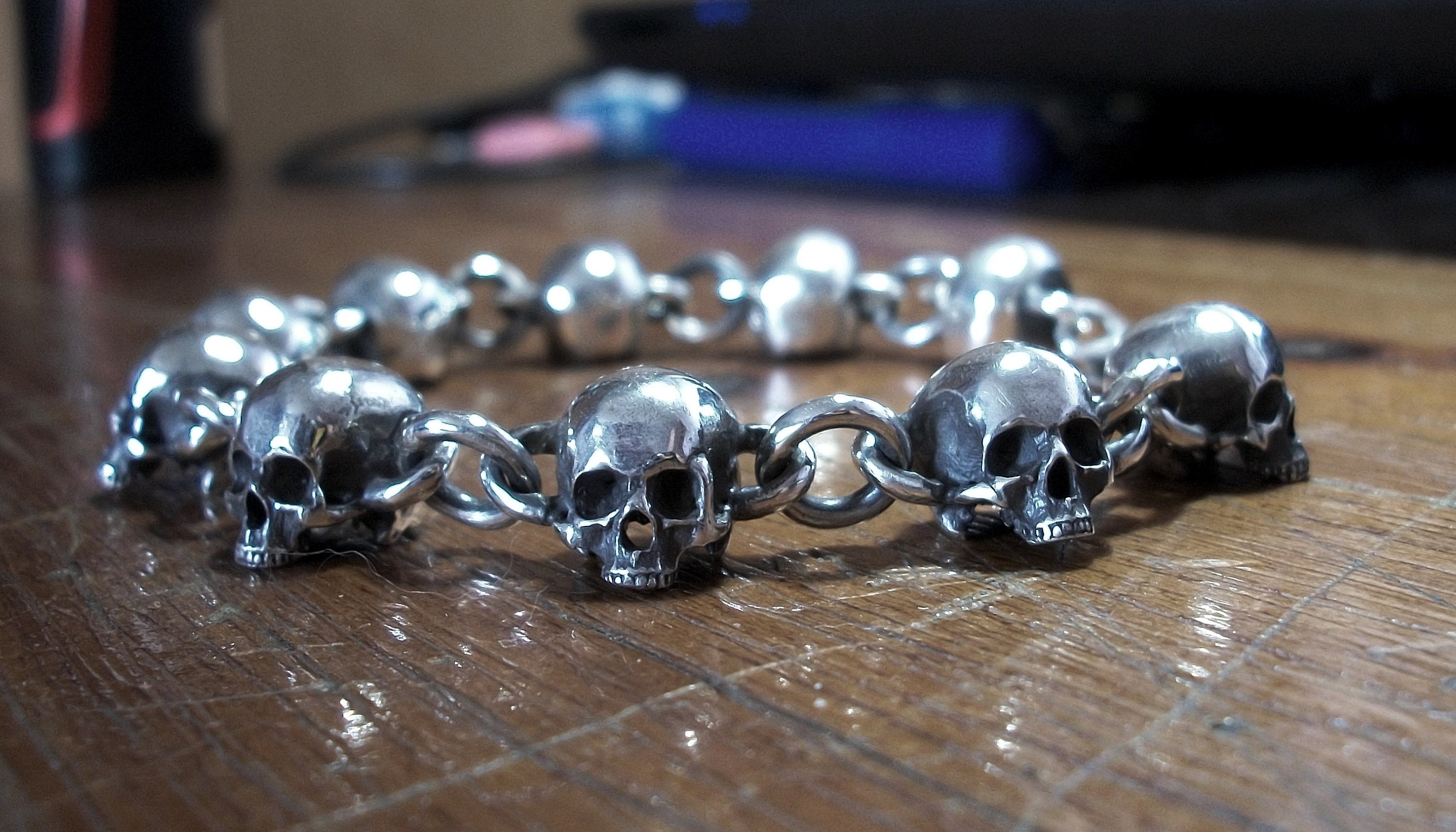 Skull Bracelet, Sterling Silver Skull Bracelet, Silver Skull Chain, Half Skull Bracelet, Unisex Silver Bracelet, Silveralexa - Etsy il fullxfull.1984878039 1cc0