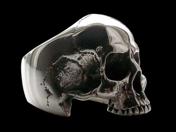 ARGENTGLEAMsilver925 × Brass skull Ring Screamer Skull Ring | 925 Silver + Brass – Vector Gems