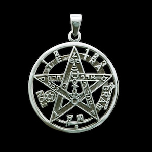 Tetragrammaton Pendant, Sterling Silver Tetragrammaton Pendant, Name of God, Pentagram Pendant, Unisex Silver Pendant, Silveralexa