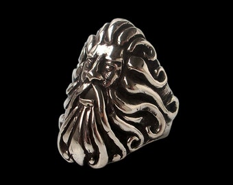 Sterling Silver Poseidon Ring, God of the Sea