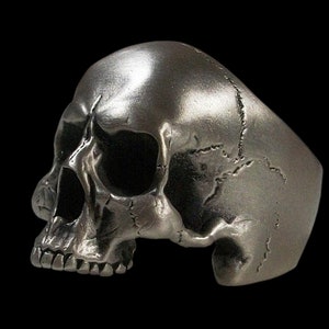 Skull Ring, Sterling Silver Keith Richards Skull Ring, Anatomical Skull ring, Brushed Finish, Big Size, All sizes, Silveralexa
