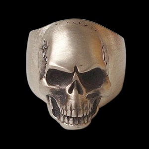 Silver Skull Ring, Sterling Silver Skull Ring, Medium Skull Ring, Full Jaw Skull, All Sizes, Silveralexa