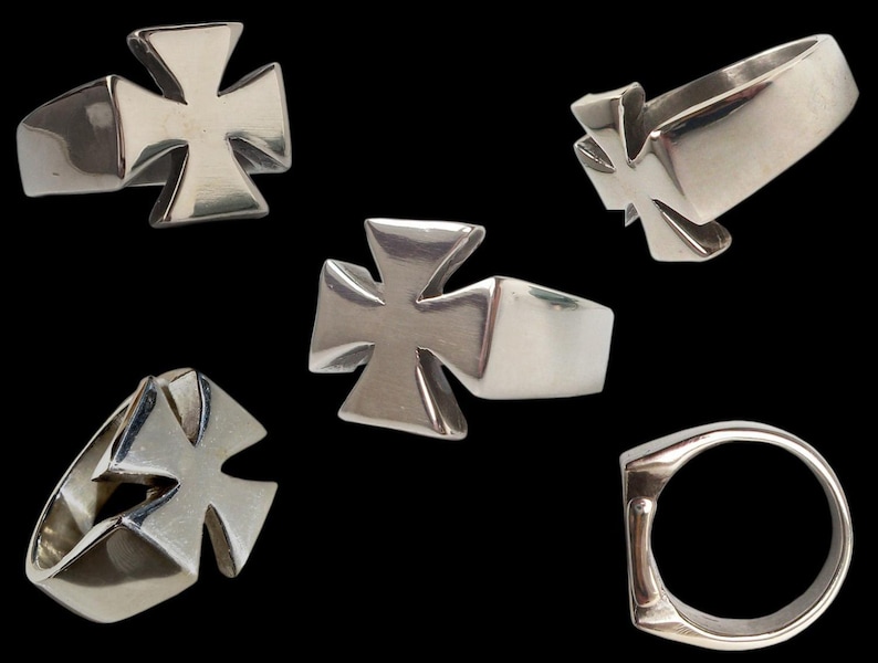 Iron Cross Ring Sterling Silver Iron Cross Ring ALL SIZES Etsy