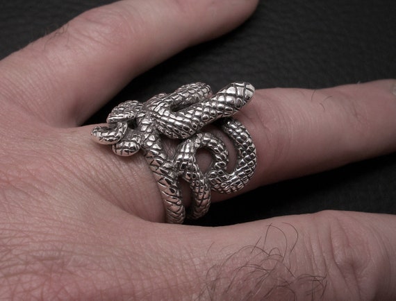 Sterling Silver Coiled Snake Ring, Inspired Design - Etsy