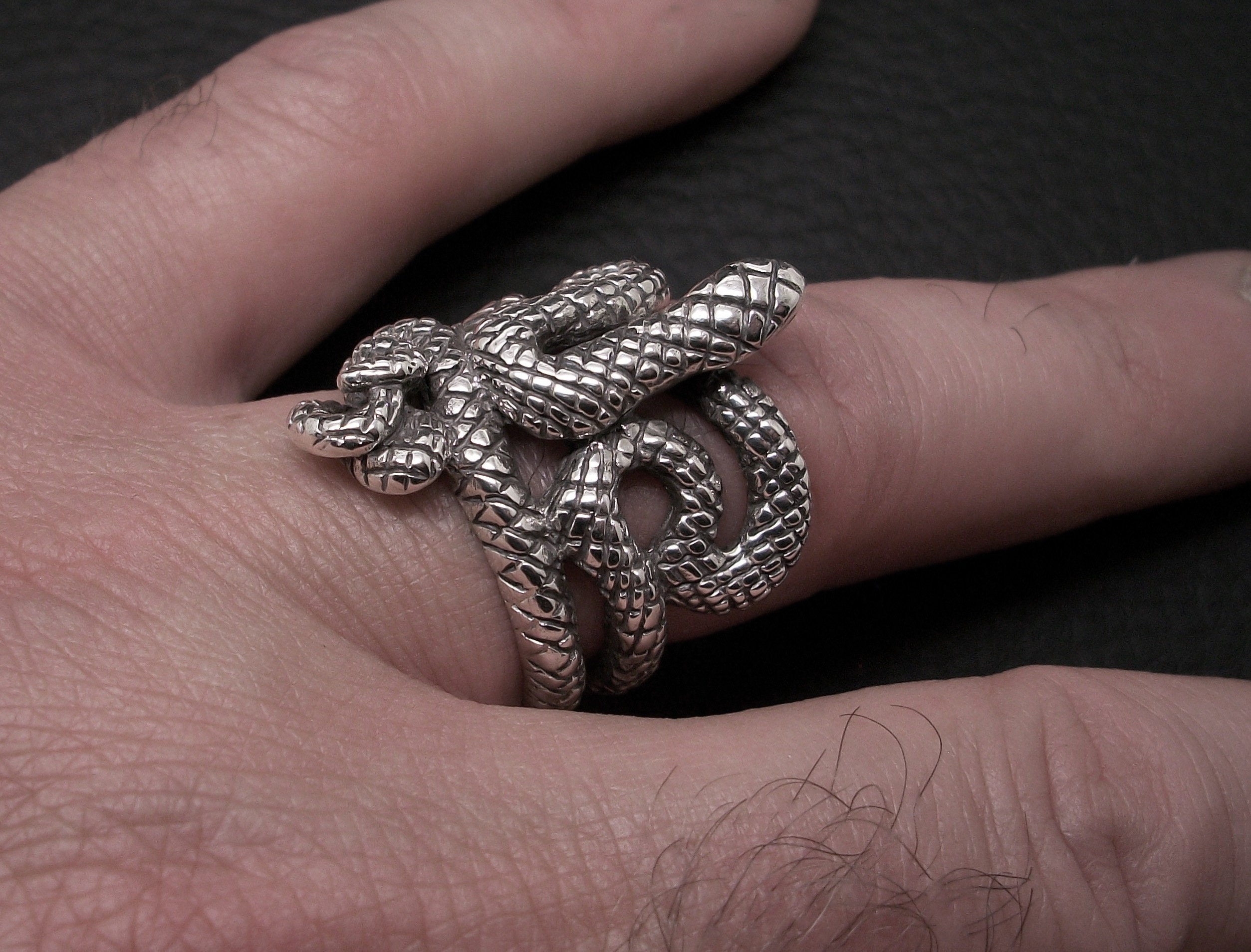 Snake Ring, Sterling Silver Snake Ring, Coiled Snake Ring