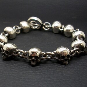 Skull Bracelet Sterling Silver Skull Bracelet Chain. Toggle - Etsy