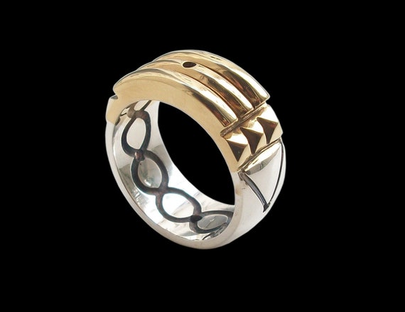 Ring Silver Ring Sterling 925m Atlante 6mm Unisex Wide
