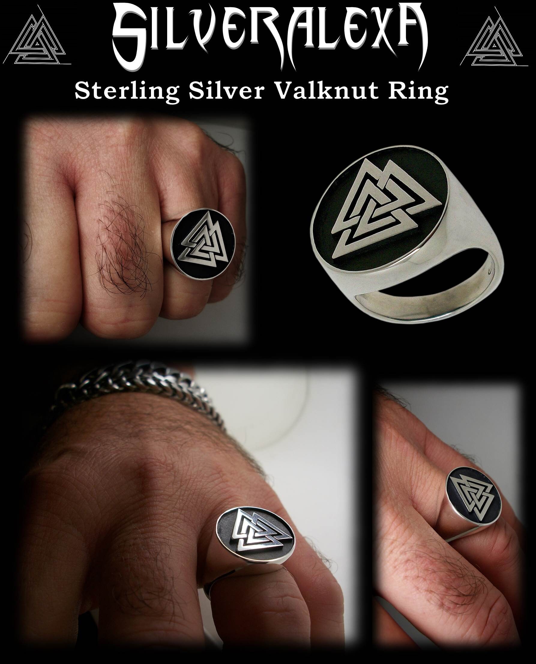 Valknut Ring Sterling Silver Viking Ring ALL SIZES | Etsy