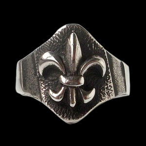 Fleur de Lis-ring, sterlingzilveren Fleur de Lis-ring, krachtige wijsheidsbeschermende bedel, Silveralexa