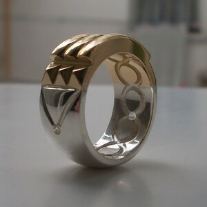 Atlantis Ring, 18K Gold & Sterling Silver Unisex Band, All Sizes - Etsy