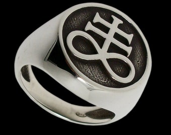 Brimstone Ring, Sterling Silver Brimstone Ring, Leviathan Cross Ring, Cross Of Satan Ring, All Sizes, Silveralexa