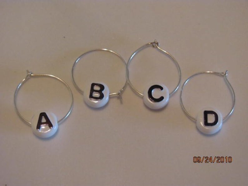 Alphabet Wine Charms Etsy