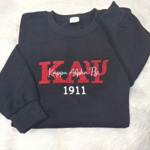 Sudadera bordada Kappa Alpha Psi 1911, suéter de la fraternidad KAY, ropa griega, cuello redondo de la fraternidad griega, camiseta de la fraternidad HBCU, Nupe