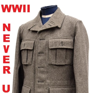 Wool military jacket mens cheap