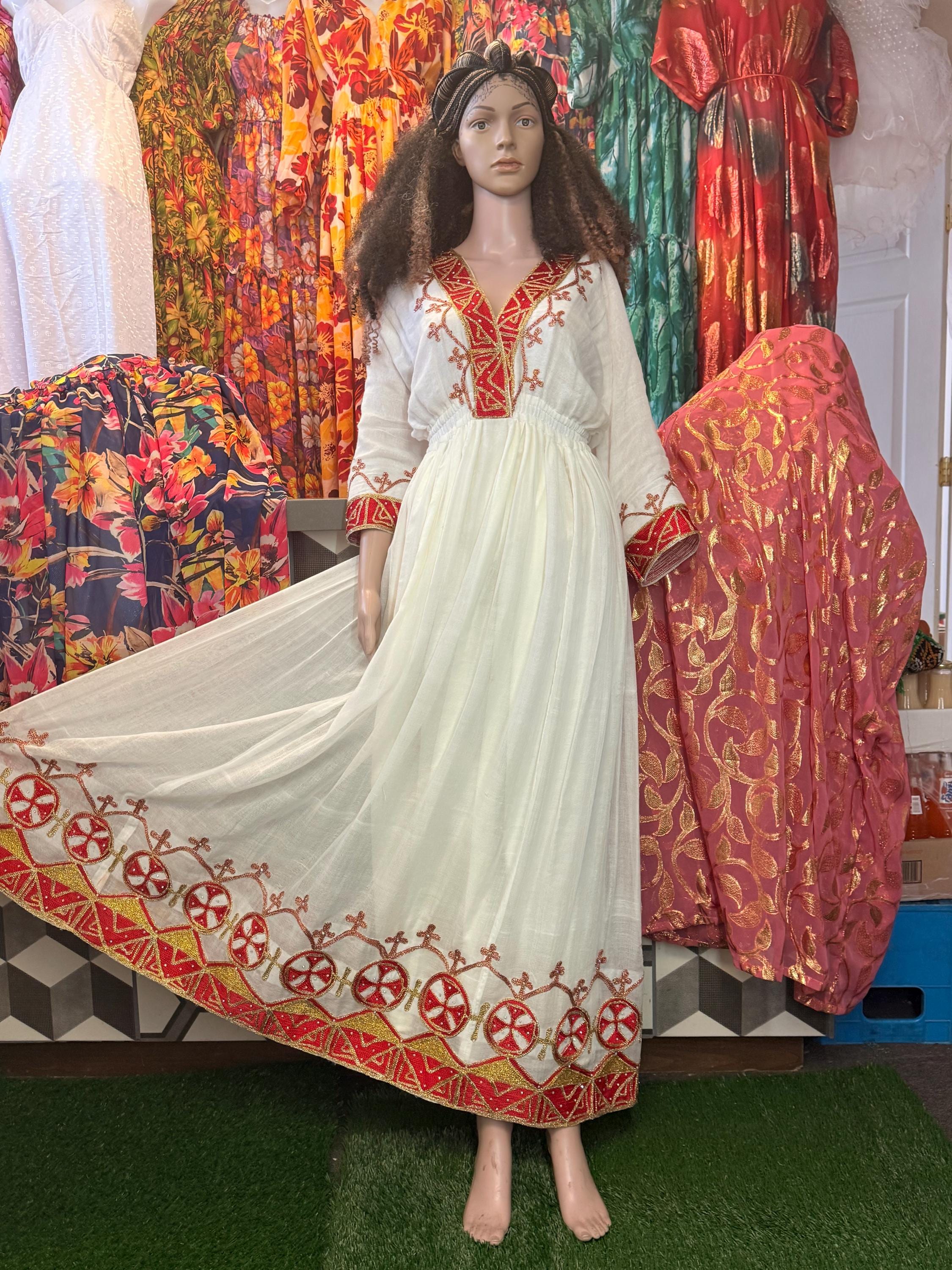fitted lace wedding dress Finan Ethiopian Fashion Dress 3XL main image 1