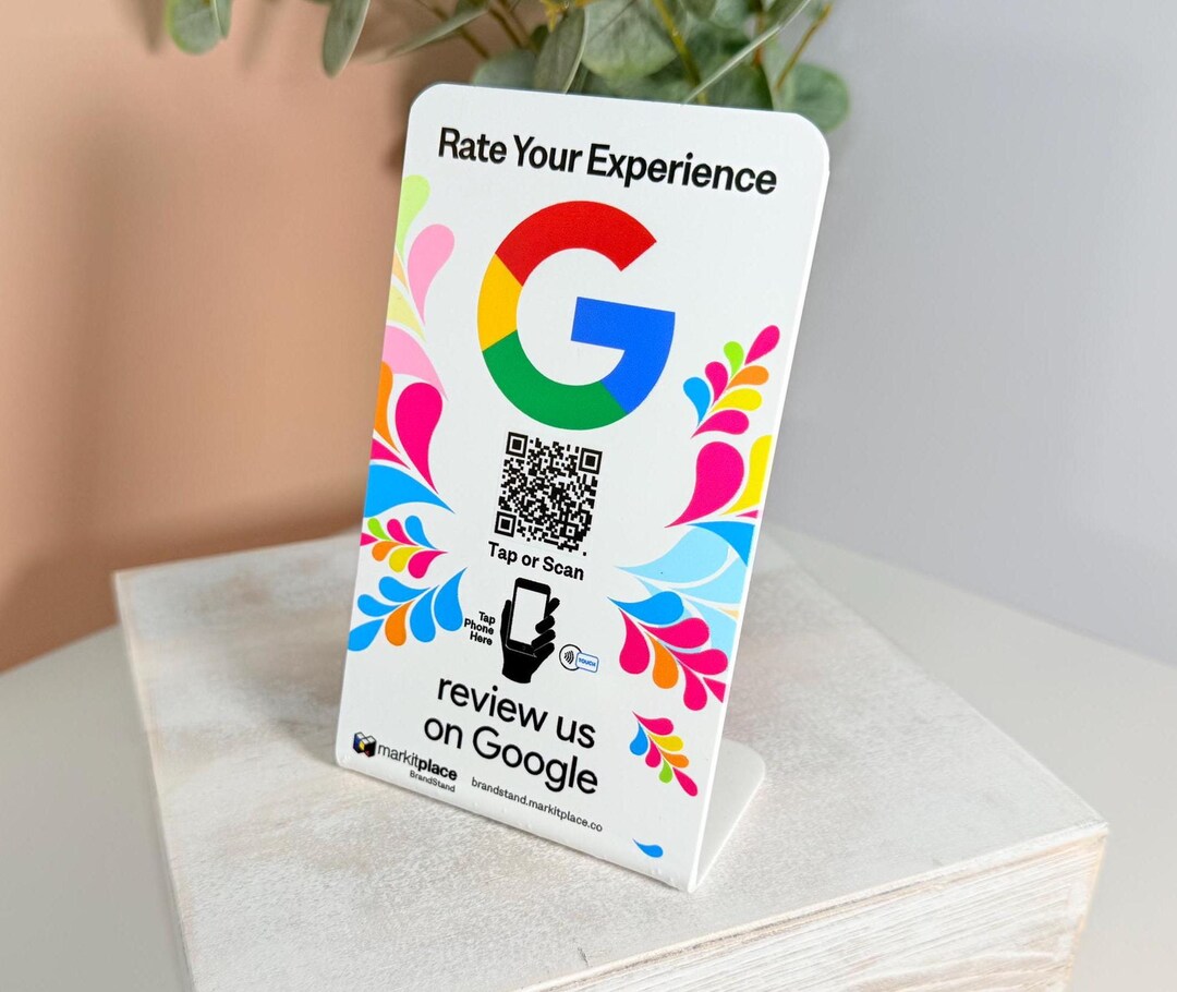 Custom Google Review QR Code Display Tap or Scan With QR Code Increase ...