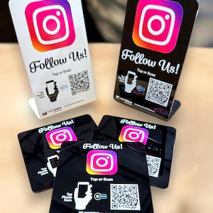 Social Media QR Code for Small Business Brand Promotion Display with Custom NFC Tag Instagram Template Branding Instagram Bundle Brandstand