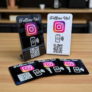 Custom Instagram QR Code Display with NFC Tag