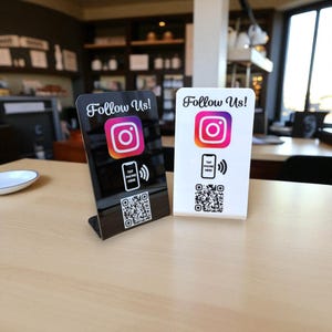Instagram QR Code Stand for Craft Show Tap or Scan to Follow Us on Insta Social Media Sign Small Business QR Code BrandStand