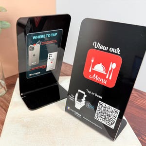 Custom QR Menu Display With NFC Tag for Restaurant Cafe - Etsy