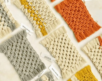 Set di sottobicchiere in macramè, sottobicchiere da caffè boho, tappetino da tè in cotone, regalo per l'inaugurazione della casa per lei