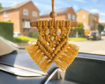 Macrame Car Charm Rearview Mirror Hanging Boho Car Accessories New Driver Gift