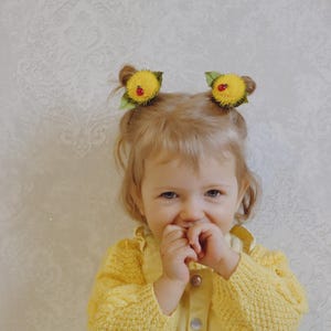 Dandelion floral hair clips