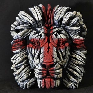 Handcrafted Lion Head Sculpture, Lion Head Sculpture, Jungle King Lion Sculpture, Hand Painted Lion Head Sculpture, Handmade Lion Sculpture