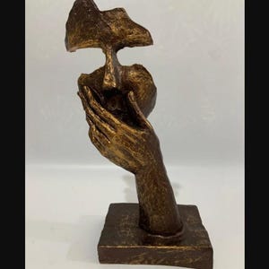Modern Art Bust, Hand And Face Statue, Unique Home Decor, Abstract Face Sculpture, Modern Art Decor, Abstract Face Decor, Face Decor