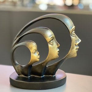 Triple Face Sculpture, Abstract Face Art Decor, Trio Face Statue, Modern Abstract Sculpture, Home Decor Accents, Face Sculpture, Face Decor