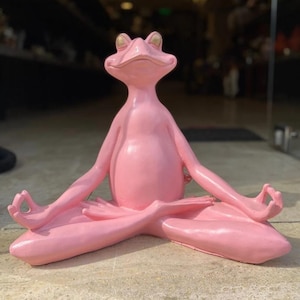 Meditating Frog Sculpture, Frog Statue Lotus Pose, Zen Frog Figurine, Frog Ornament Yoga, Meditating Frog Figurine, Zen Frog Sculpture