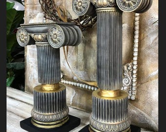 Classic Greek Column Pedestal Stands Set or Single, Greek Column Pedestal, Corinthian Style Stand, Decorative Display Stands