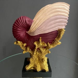 Seashell Vase, Coastal Decor, Ocean Theme Home Decor, Shell Decor, Coastal Vase, Seashell Sculpture, Ocean Vase