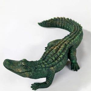 Crocodile Sculpture, Handcrafted Polyester Crocodile Decor, Polyester Crocodile Decor, Alligator Statue, Crocodile Statue for Modern Decor