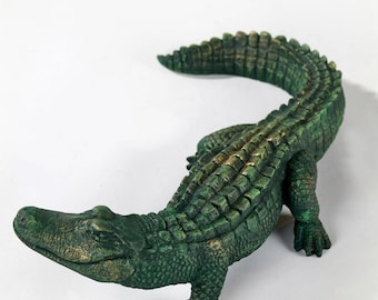 Crocodile Sculpture, Handcrafted Polyester Crocodile Decor, Polyester Crocodile Decor, Alligator Statue, Crocodile Statue for Modern Decor