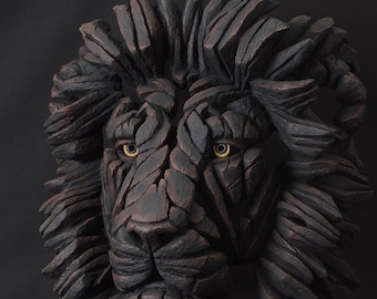Handcrafted Lion Head Sculpture, Lion Head Sculpture, Jungle King Lion Sculpture, Hand Painted Lion Head Sculpture, Handmade Lion Sculpture