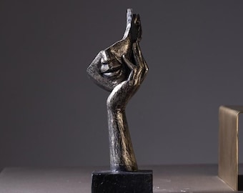 Handmade Abstract Face Statue, Modern Art Sculpture, Artistic Object, Minimalist Art Home Decor