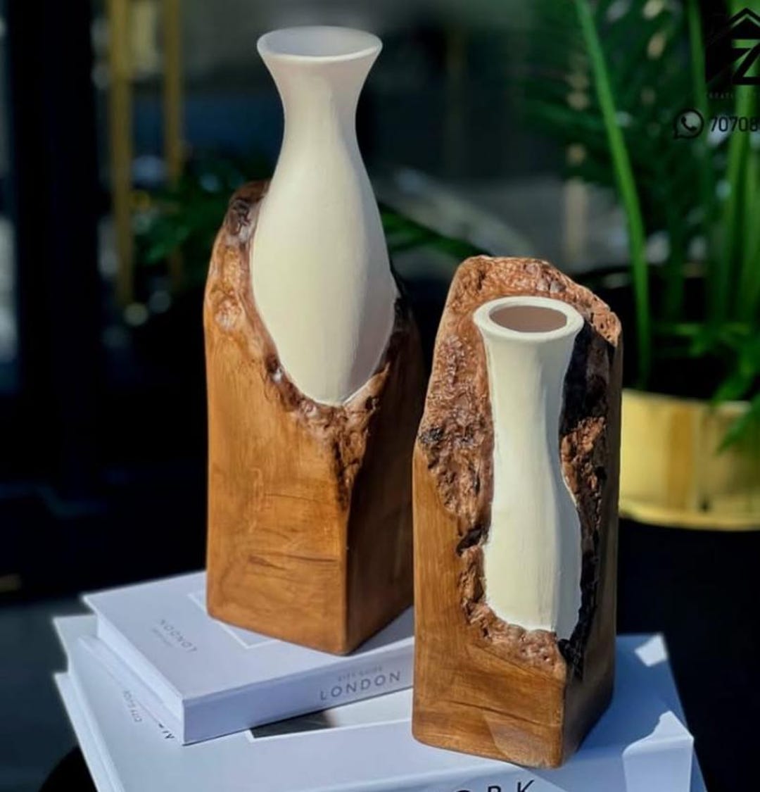 Modern Abstract Ceramic Vases Set of 2, Modern Ceramic Vases, Abstract ...