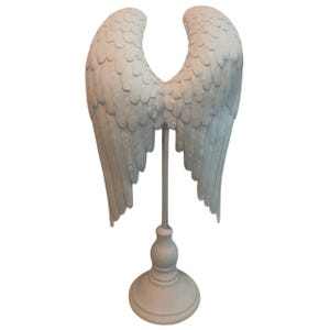 Elegant Angel Wings Sculpture on Stand, Tabletop Angel Wing Decor, Angel Wings Sculpture, Elegant Wing Statue, Angel Wings Sculpture